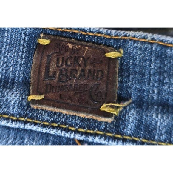 Lucky Brand Bootcut Jeans Sz 4 Med. Wash Denim Flap Button Pockets Vintage Style - Picture 4 of 10